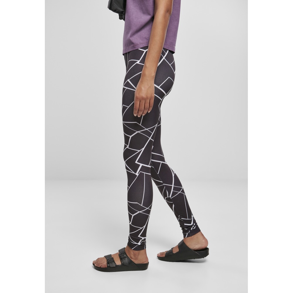 Urban Classics - AOP geometric Leggings - Noir